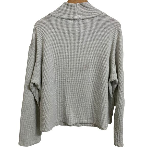 Monrow cowl neck waffle knit pullover in eggshell size XL - Picture 6 of 6